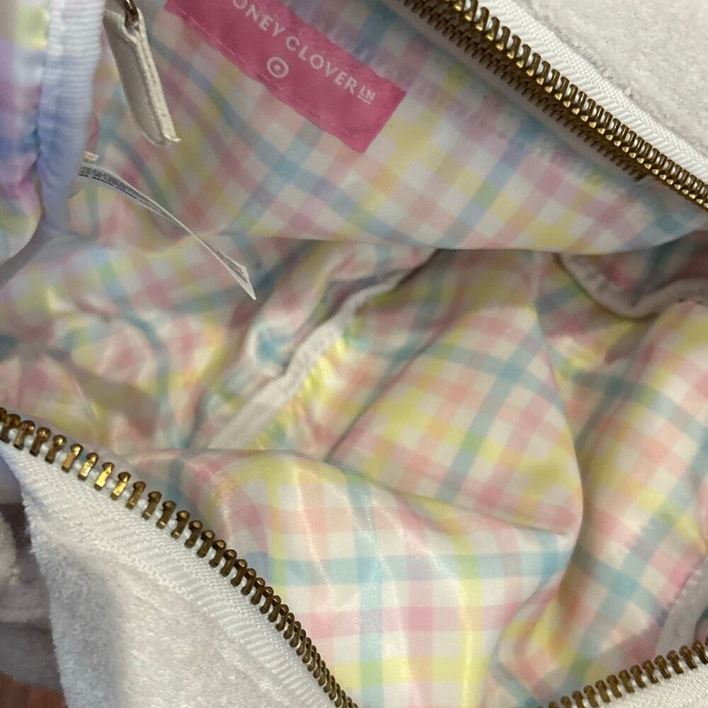 Stoney Clover Lane target white terry cloth travel bag plant interior cosmetics - Picture 7 of 9